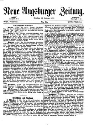 Neue Augsburger Zeitung Samstag 11. Februar 1871