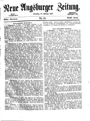 Neue Augsburger Zeitung Sonntag 19. Februar 1871