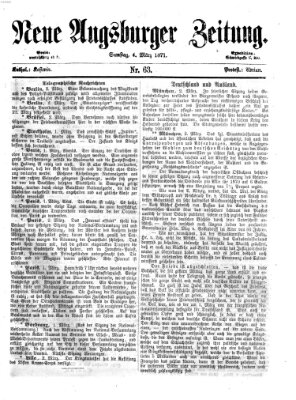 Neue Augsburger Zeitung Samstag 4. März 1871