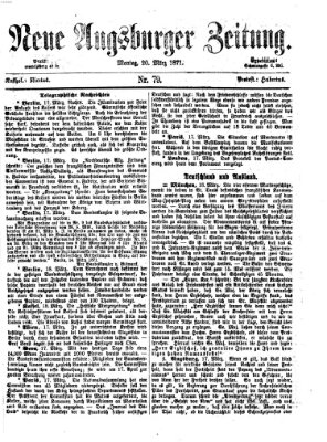 Neue Augsburger Zeitung Montag 20. März 1871