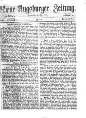 Neue Augsburger Zeitung Donnerstag 23. März 1871