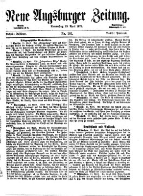 Neue Augsburger Zeitung Donnerstag 13. April 1871