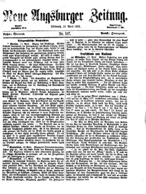 Neue Augsburger Zeitung Mittwoch 19. April 1871