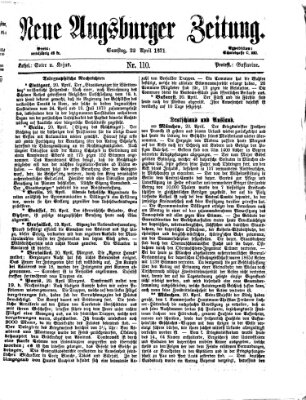 Neue Augsburger Zeitung Samstag 22. April 1871