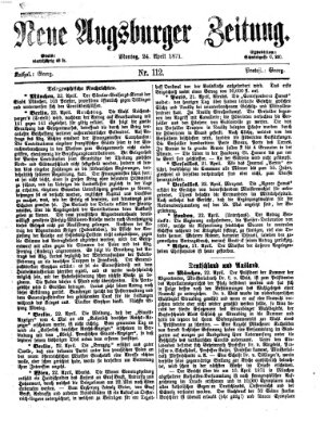 Neue Augsburger Zeitung Montag 24. April 1871