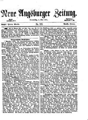 Neue Augsburger Zeitung Donnerstag 4. Mai 1871