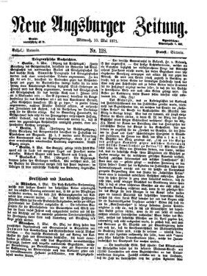 Neue Augsburger Zeitung Mittwoch 10. Mai 1871