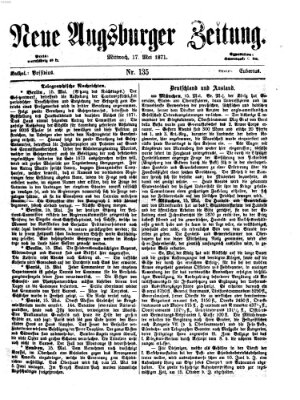 Neue Augsburger Zeitung Mittwoch 17. Mai 1871