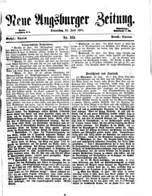 Neue Augsburger Zeitung Donnerstag 22. Juni 1871