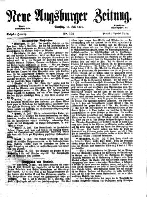 Neue Augsburger Zeitung Samstag 15. Juli 1871