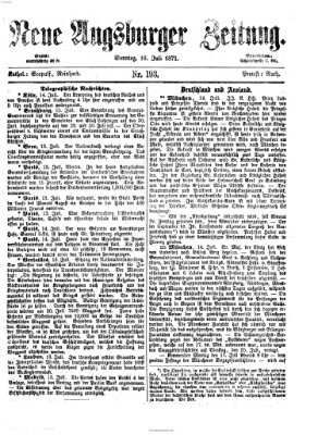 Neue Augsburger Zeitung Sonntag 16. Juli 1871