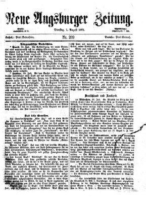 Neue Augsburger Zeitung Dienstag 1. August 1871