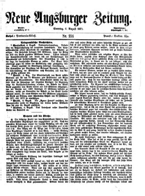 Neue Augsburger Zeitung Sonntag 6. August 1871