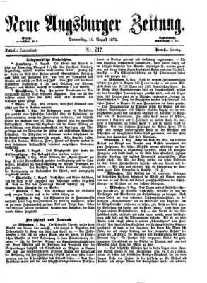 Neue Augsburger Zeitung Donnerstag 10. August 1871