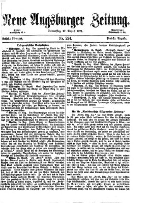 Neue Augsburger Zeitung Donnerstag 17. August 1871