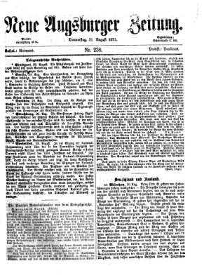 Neue Augsburger Zeitung Donnerstag 31. August 1871