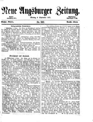 Neue Augsburger Zeitung Montag 4. September 1871