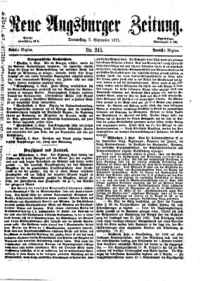 Neue Augsburger Zeitung Donnerstag 7. September 1871