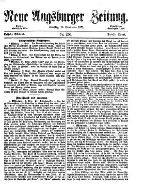 Neue Augsburger Zeitung Dienstag 12. September 1871