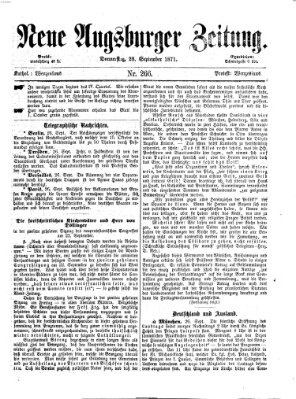 Neue Augsburger Zeitung Donnerstag 28. September 1871