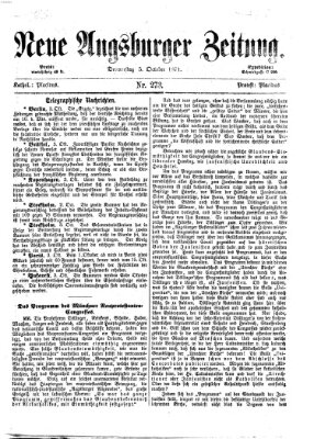 Neue Augsburger Zeitung Donnerstag 5. Oktober 1871