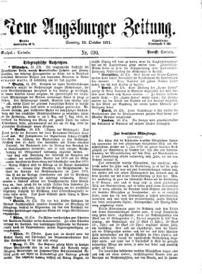 Neue Augsburger Zeitung Sonntag 22. Oktober 1871