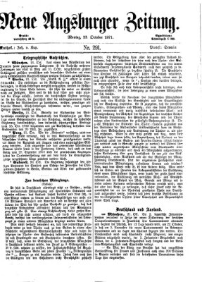 Neue Augsburger Zeitung Montag 23. Oktober 1871