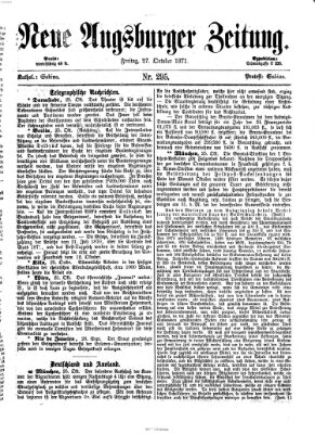 Neue Augsburger Zeitung Freitag 27. Oktober 1871