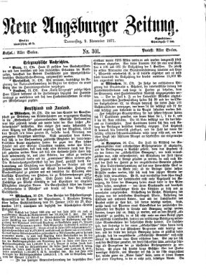 Neue Augsburger Zeitung Donnerstag 2. November 1871