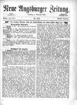 Neue Augsburger Zeitung Samstag 4. November 1871