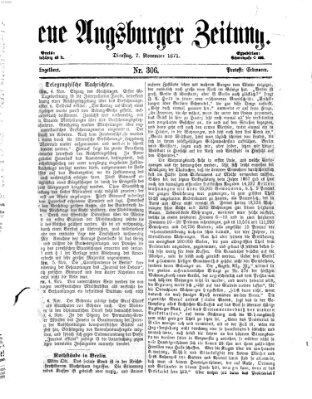 Neue Augsburger Zeitung Dienstag 7. November 1871