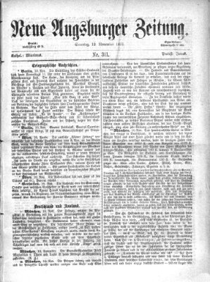 Neue Augsburger Zeitung Sonntag 12. November 1871