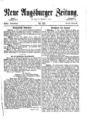 Neue Augsburger Zeitung Montag 13. November 1871