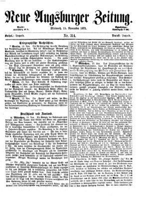 Neue Augsburger Zeitung Mittwoch 15. November 1871