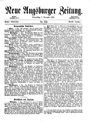 Neue Augsburger Zeitung Donnerstag 7. Dezember 1871