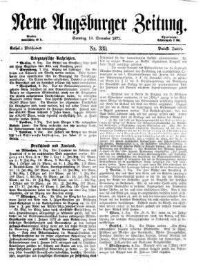 Neue Augsburger Zeitung Sonntag 10. Dezember 1871