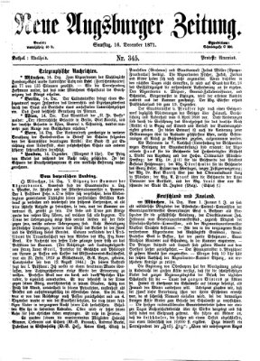 Neue Augsburger Zeitung Samstag 16. Dezember 1871