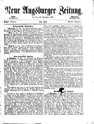 Neue Augsburger Zeitung Samstag 23. Dezember 1871