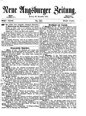 Neue Augsburger Zeitung Freitag 29. Dezember 1871