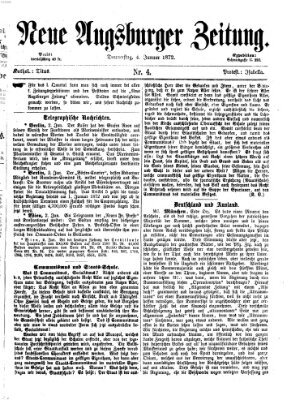 Neue Augsburger Zeitung Donnerstag 4. Januar 1872