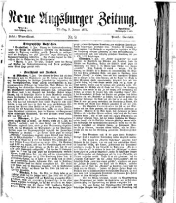 Neue Augsburger Zeitung Dienstag 9. Januar 1872