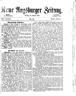 Neue Augsburger Zeitung Freitag 12. Januar 1872