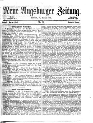 Neue Augsburger Zeitung Mittwoch 17. Januar 1872