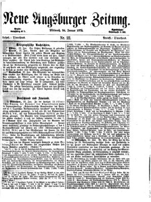 Neue Augsburger Zeitung Mittwoch 24. Januar 1872