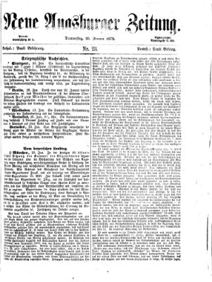 Neue Augsburger Zeitung Donnerstag 25. Januar 1872