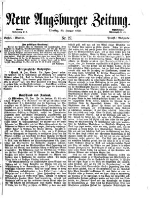 Neue Augsburger Zeitung Dienstag 30. Januar 1872