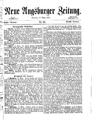 Neue Augsburger Zeitung Sonntag 17. März 1872