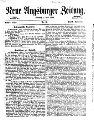 Neue Augsburger Zeitung Mittwoch 3. April 1872