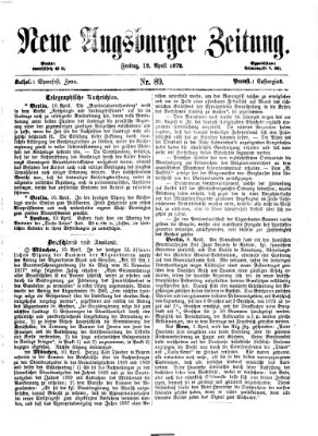 Neue Augsburger Zeitung Freitag 12. April 1872