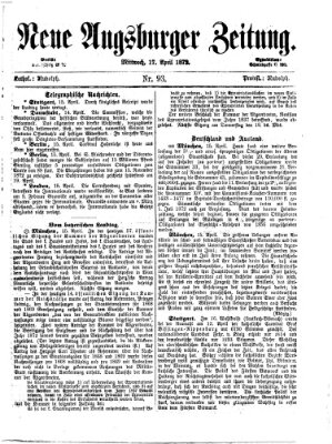 Neue Augsburger Zeitung Mittwoch 17. April 1872